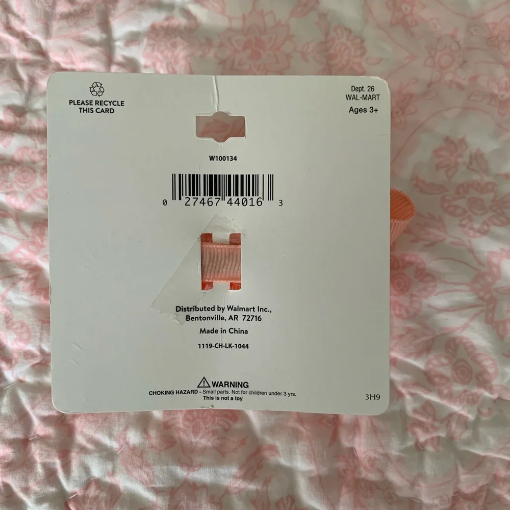 NWT Wonder Nation Grosgrain Hairbow Clip Light Orange Peach Girls